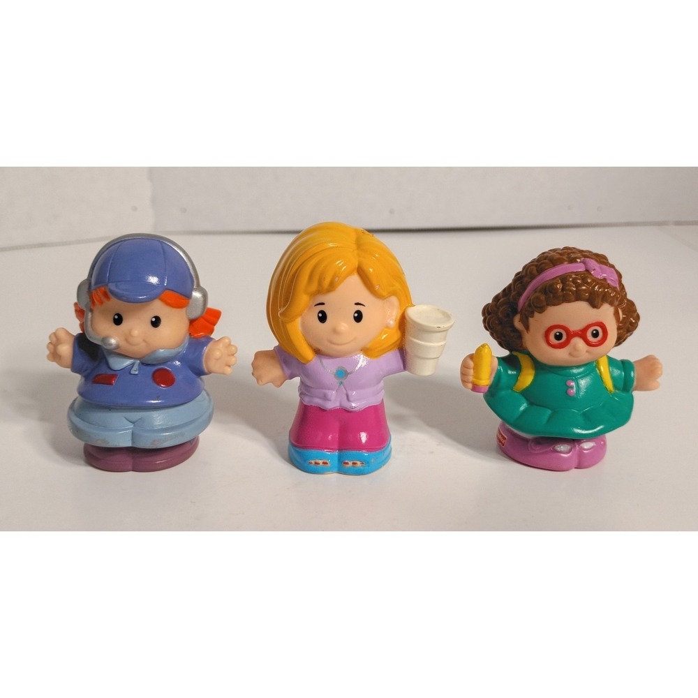 Fisher Price Little People Lot of 3 Replacement People, Mom, Pilot, School Girl